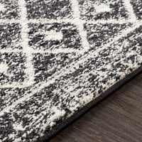 Уметнички ткајачи Елазиз Геометриска област килим, црна, 5 '8' овална