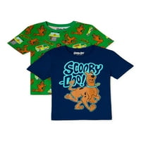Scooby Doo Aop & Short Sneave Boys Graphic Mirts 2-Pack, големини 4-18