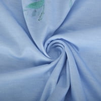 В-Вратот Цветни Блузи Слободно Време Блузи Краток Ракав Мода За Жени Сина 2XL