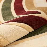 Добро ткаени дулцети печатени модерни геометриски ленти, килим, црвена боја