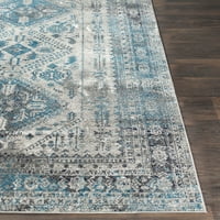 Уметнички ткајачи Монте Карло Медалјон област килим, сина сива боја, 7 '7' '