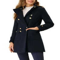 Уникатни поволни цени за женски држач за јака со јака со двојно градење зимски долги палтови