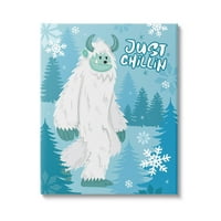 Само чилин смешна зима, Графичка уметничка галерија за празници, завиткана од платно печатење wallидна уметност