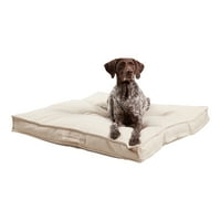 Среќни песови Мило плоштад тафтуван перница куче кревет- крем- голем