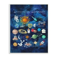 Детска соба од Ступел акварел сина вселенска астрономија азбука со астронаут и планети wallидни плаки