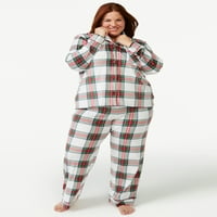 Сет на пикама за пижама од одозпун од oyојспун, 2-парчиња, големини С до 5х