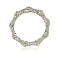 Колекција Стерлинг Сребрен кубни цирконија стабилен прстен - бел